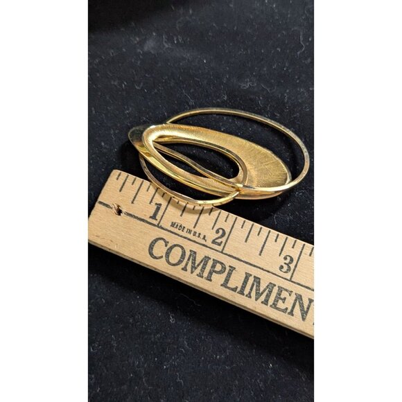 Vintage Emmons Brooch Gold tone Modernist Pin Abstract Mid-Century 2.75" - Picture 6 of 7